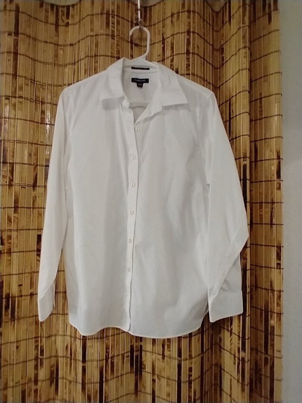 Lands' End White Long-Sleeve Button-Down Shirt Size 16W Petite